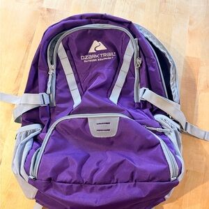 Ozark Trail Purple and Gray Outdoor Backpack